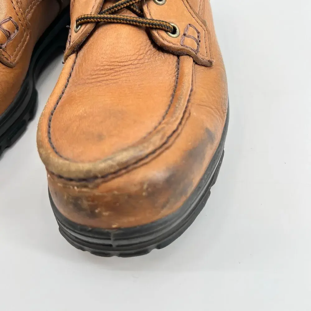 Wolverine Mens 8.5 W Steel Toe Durashocks Explorer Oxford brown tan leather boot
